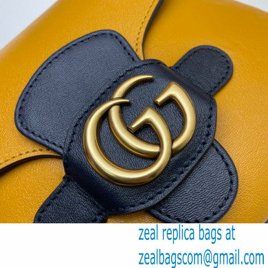 Gucci Small Messenger Bag with Double G 648934 Leather Yellow/Black 2021
