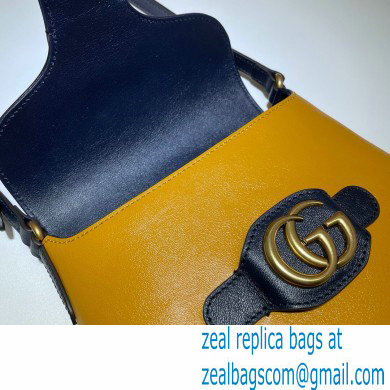 Gucci Small Messenger Bag with Double G 648934 Leather Yellow/Black 2021