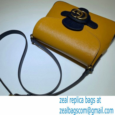 Gucci Small Messenger Bag with Double G 648934 Leather Yellow/Black 2021