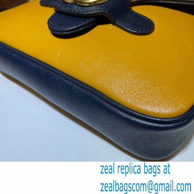 Gucci Small Messenger Bag with Double G 648934 Leather Yellow/Black 2021