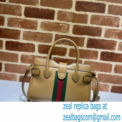 Gucci Small Top Handle Bag with Double G 658450 Web Beige 2021