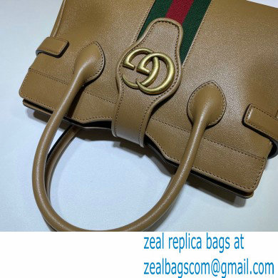 Gucci Small Top Handle Bag with Double G 658450 Web Beige 2021