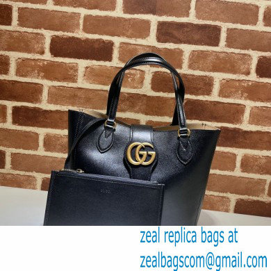 Gucci Small Tote Bag with Double G 652680 Black 2021 - Click Image to Close