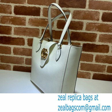 Gucci Small Tote Bag with Double G 652680 White 2021