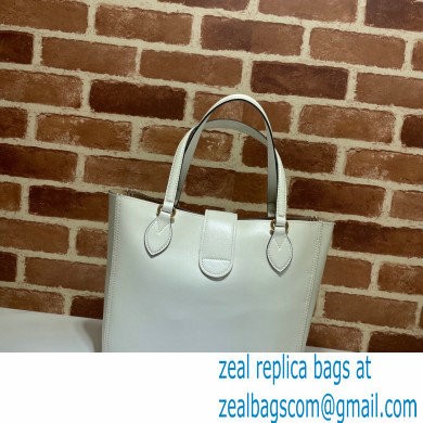 Gucci Small Tote Bag with Double G 652680 White 2021