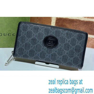 Gucci Zip around wallet with Interlocking G 673003 Black 2021 - Click Image to Close