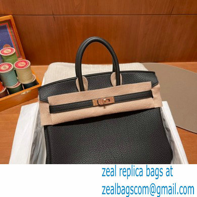 Hermes Birkin 25cm Bag black in Original Togo Leather