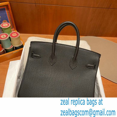 Hermes Birkin 25cm Bag black in Original Togo Leather - Click Image to Close