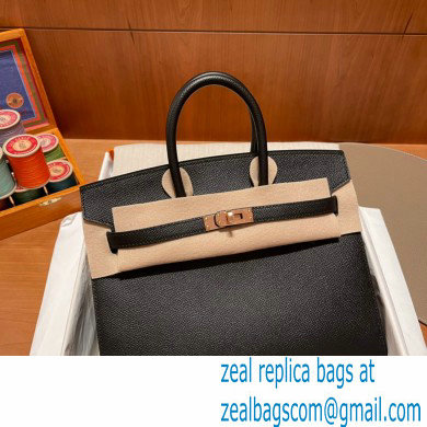 Hermes Birkin 25cm Bag black in Original epsom Leather