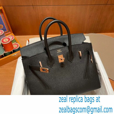 Hermes Birkin 25cm Bag black in Original epsom Leather - Click Image to Close