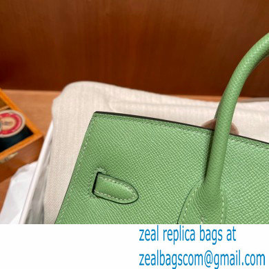 Hermes Birkin 25cm Bag in Original epsom Leather vert criquet with SILVER hardware handmade