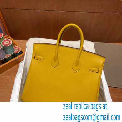 Hermes Birkin 25cm Bag jaune amber in Original epsom Leather - Click Image to Close