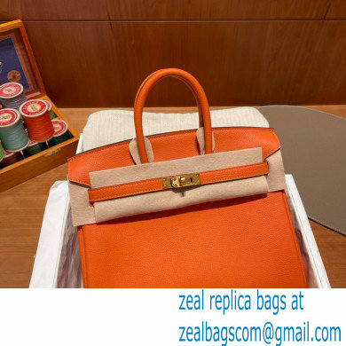 Hermes Birkin 25cm Bag orange in Original Togo Leather - Click Image to Close