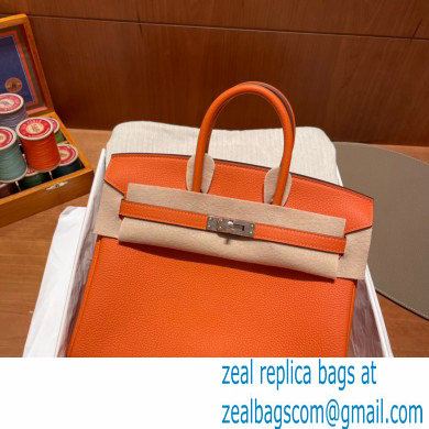 Hermes Birkin 25cm Bag orange in Original Togo Leather