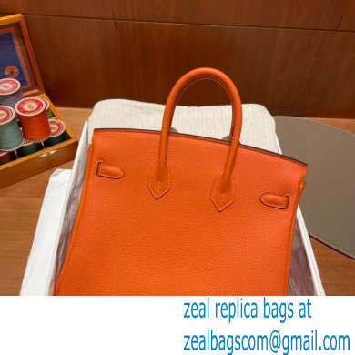 Hermes Birkin 25cm Bag orange in Original Togo Leather