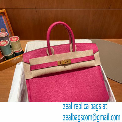 Hermes Birkin 25cm Bag rose tyrien in Original Togo Leather