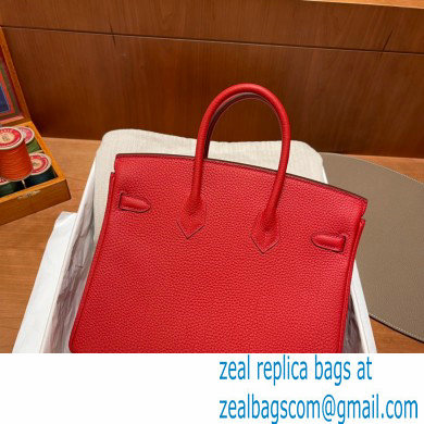 Hermes Birkin 25cm Bag rouge de coeur in Original Togo Leather - Click Image to Close