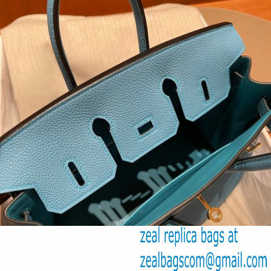 Hermes Birkin 25cm Bag turquoise in Original Togo Leather - Click Image to Close