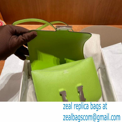 Hermes Constance 18 in original Epsom Leather kiwi with silver Hardware