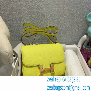 Hermes Constance 18 in original Epsom Leather lemon yellow with gold Hardware