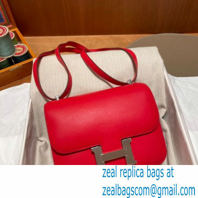 Hermes Constance 18 in original swift Leather rouge de coeur with silver Hardware handmade