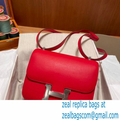 Hermes Constance 18 in original swift Leather rouge de coeur with silver Hardware handmade