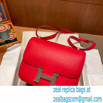 Hermes Constance 18 in original swift Leather rouge de coeur with silver Hardware handmade