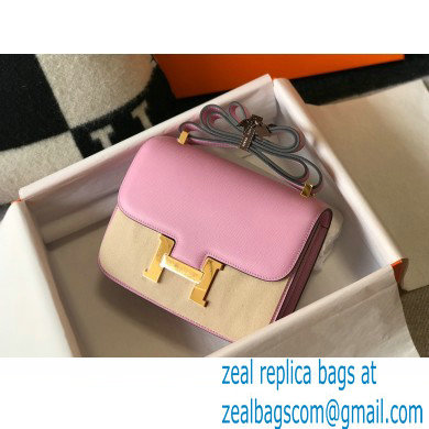 Hermes Constance Mini/MM Bag in Epsom Leather mauve with Gold Hardware