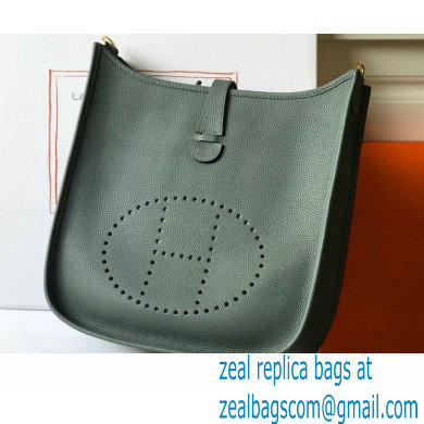 Hermes Evelyne III PM Bag Almond Green with Gold Hardware Half Handmade - Click Image to Close