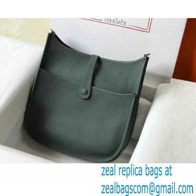 Hermes Evelyne III PM Bag Almond Green with Gold Hardware Half Handmade