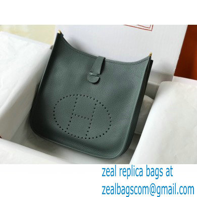 Hermes Evelyne III PM Bag Almond Green with Gold Hardware Half Handmade - Click Image to Close