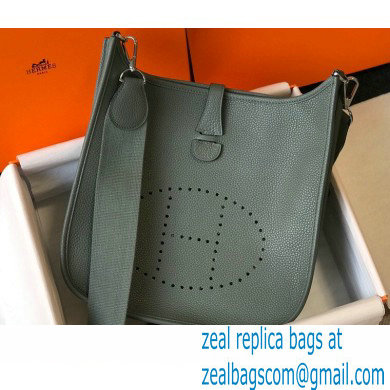 Hermes Evelyne III PM Bag Almond Green with Silver Hardware