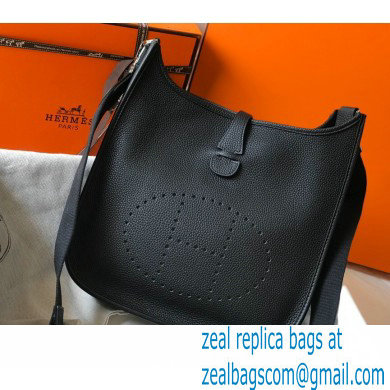 Hermes Evelyne III PM Bag Black with Silver Hardware