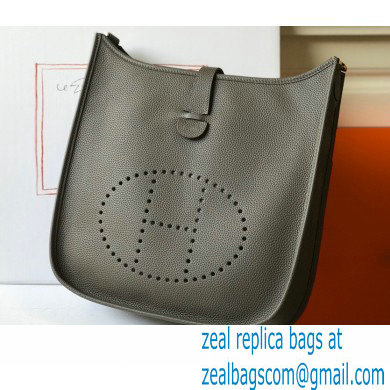 Hermes Evelyne III PM Bag Etain Grey with Gold Hardware Half Handmade