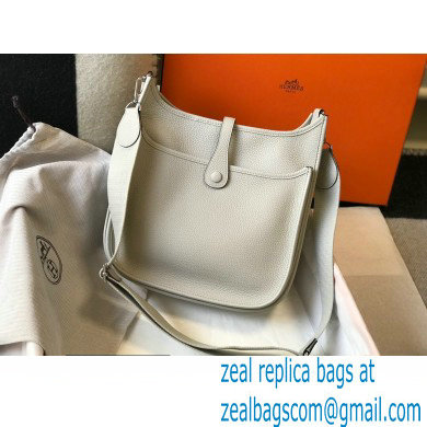 Hermes Evelyne III PM Bag Pearl Grey with Silver Hardware