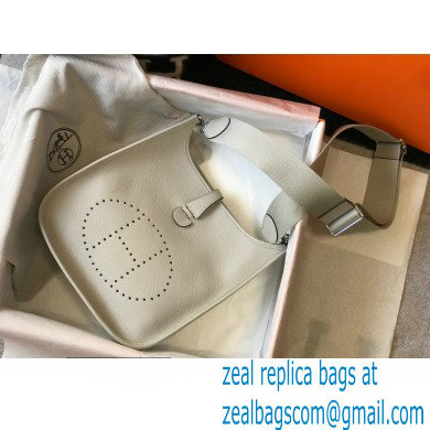 Hermes Evelyne III PM Bag Pearl Grey with Silver Hardware