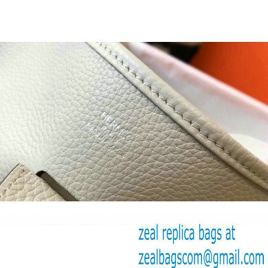 Hermes Evelyne III PM Bag Pearl Grey with Silver Hardware