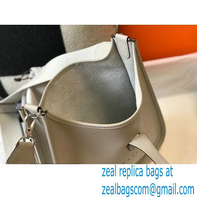 Hermes Evelyne III PM Bag Pearl Grey with Silver Hardware