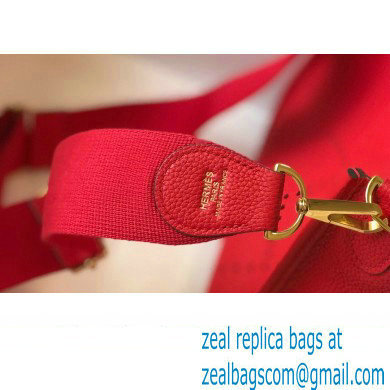 Hermes Evelyne III PM Bag Red with Gold Hardware Half Handmade