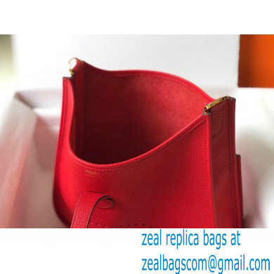 Hermes Evelyne III PM Bag Red with Gold Hardware Half Handmade - Click Image to Close