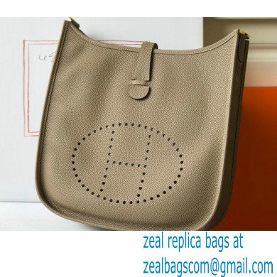 Hermes Evelyne III PM Bag Tourterelle Grey with Gold Hardware Half Handmade - Click Image to Close