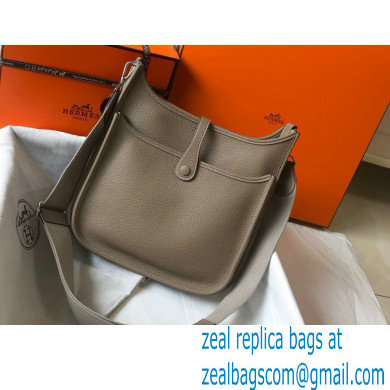 Hermes Evelyne III PM Bag Tourterelle Grey with Silver Hardware - Click Image to Close