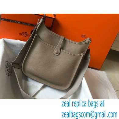 Hermes Evelyne III PM Bag Tourterelle Grey with Silver Hardware