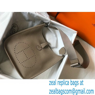 Hermes Evelyne III PM Bag Tourterelle Grey with Silver Hardware