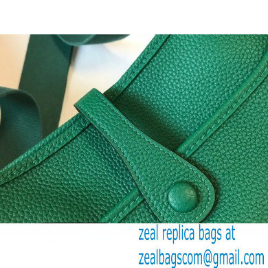 Hermes Evelyne III PM Bag Vertigo Green with Silver Hardware