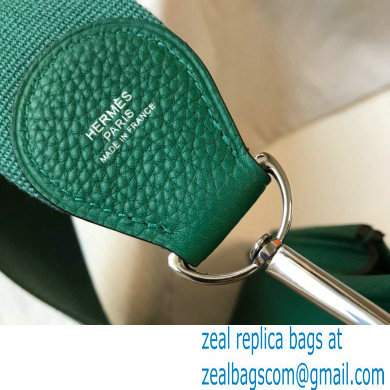 Hermes Evelyne III PM Bag Vertigo Green with Silver Hardware - Click Image to Close