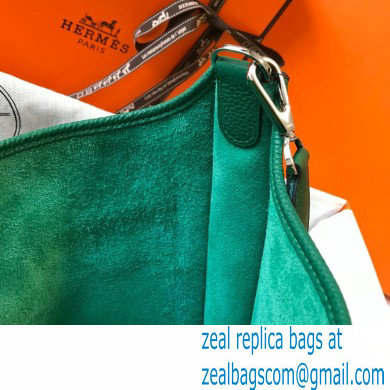 Hermes Evelyne III PM Bag Vertigo Green with Silver Hardware - Click Image to Close