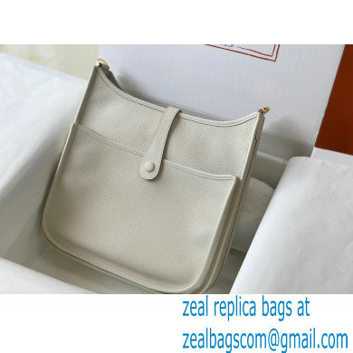 Hermes Evelyne III PM Bag White with Gold Hardware Half Handmade - Click Image to Close