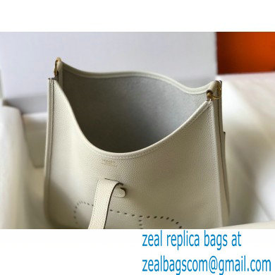 Hermes Evelyne III PM Bag White with Gold Hardware Half Handmade - Click Image to Close