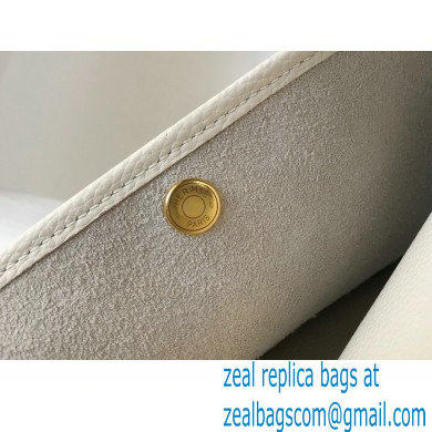 Hermes Evelyne III PM Bag White with Gold Hardware Half Handmade